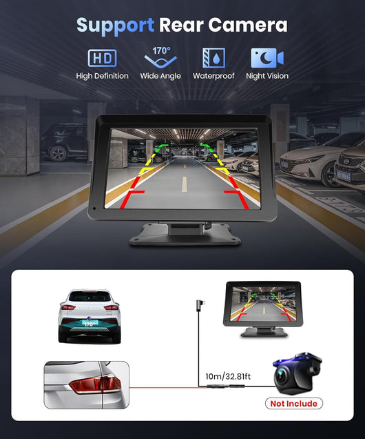 7-tums pekskärm med Trådlös Carplay - Uppgradera din körupplevelse på 10 sekunder 🚗