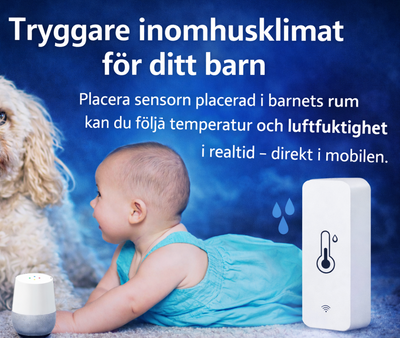 Smart WiFi Temperaturoch Luftfuktighetssensor