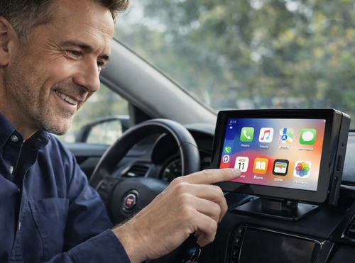 7-tums pekskärm med Trådlös Carplay - Uppgradera din körupplevelse på 10 sekunder 🚗
